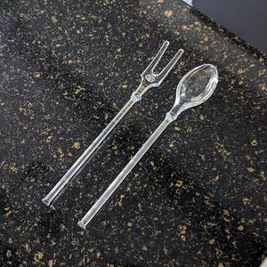 Glass serving utensils